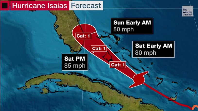 Hurricane Warnings Included on the Florida Coast as Isaiah's Strategy