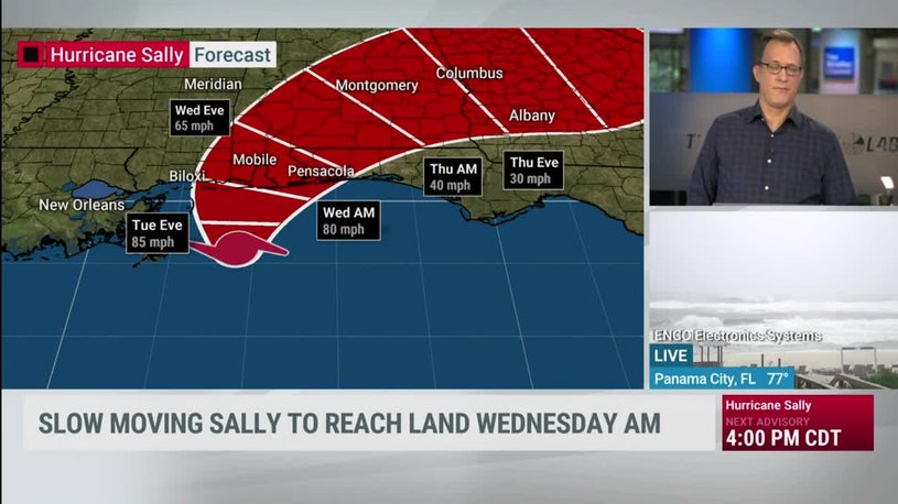 Sally Latest: Eastward Trend Continues