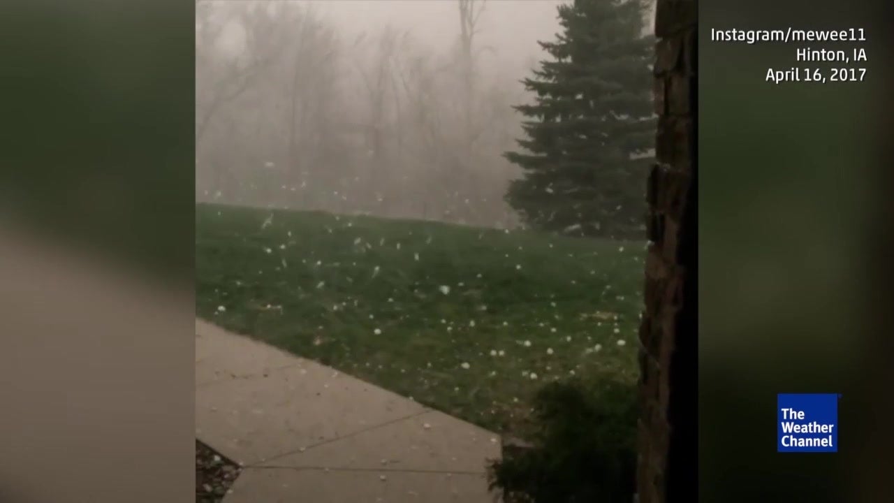 Hail storm hits Hinton, Iowa The Weather Channel