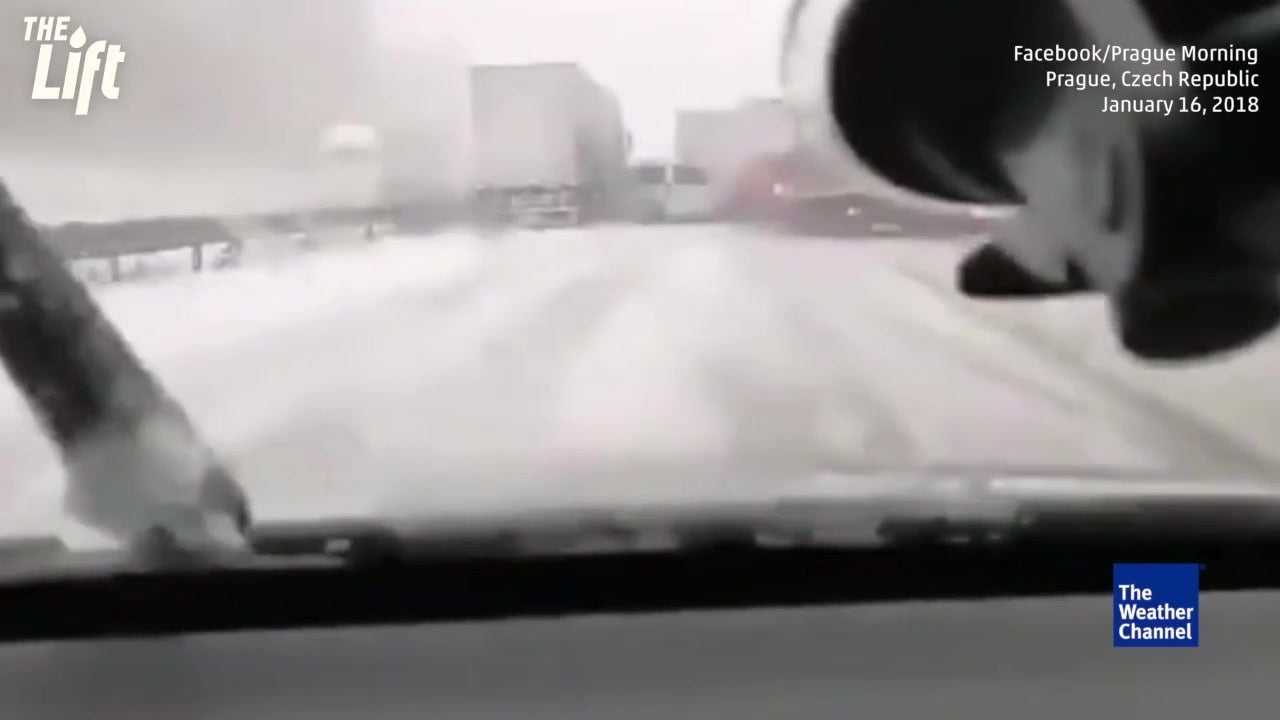 Highway Nightmare in Czech Republic Snow | The Weather Channel