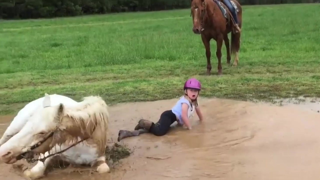 Girl and Horse Roll Around in Mud The Weather Channel