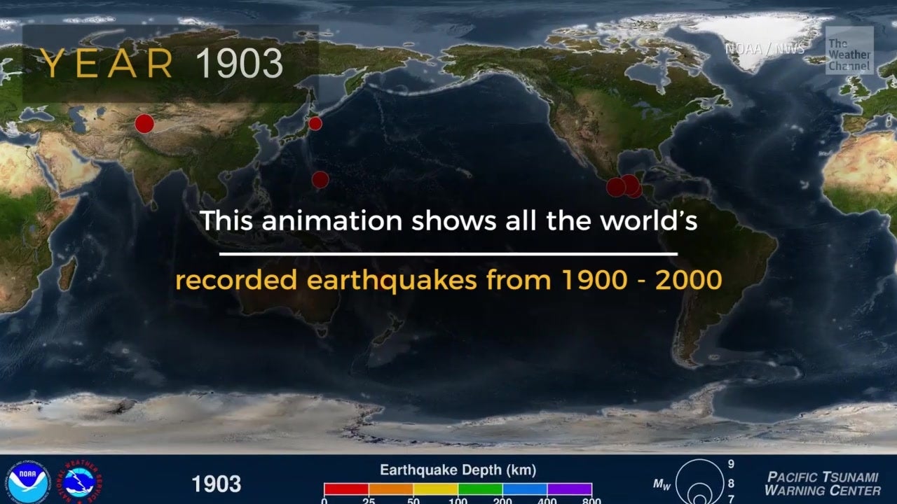 All World’s Earthquakes from 1900 - 2000 | The Weather Channel