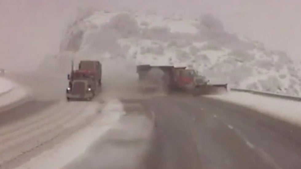 Snow Plow Gets Run Off Road in Icy Utah The Weather Channel