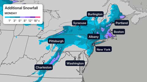 Forecast additional snowfall from Winter Storm Hernando
