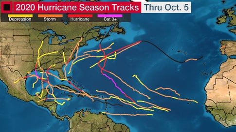 All The Records The 2020 Hurricane Season Has Broken So Far The Weather Channel Articles From The Weather Channel Weather Com Current Hurricanes Map 2022