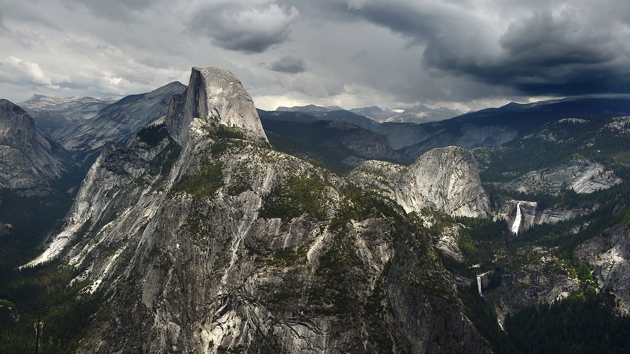 Vew of the Half Dome monolith from Glacier Point at Yosemite National Park in California.  (Mark Ralston/AFP/Getty Images)