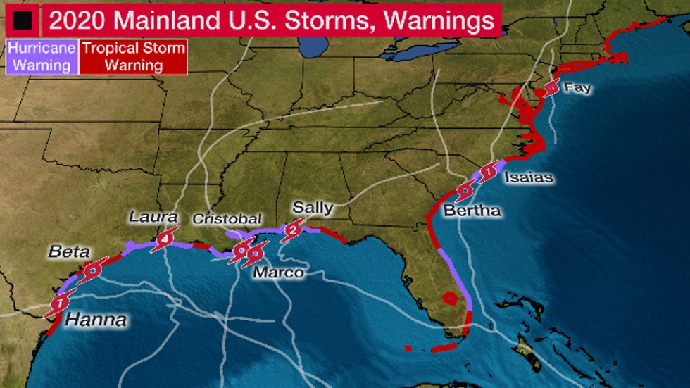 Tropical Storm Beta Became Record Tying Ninth Mainland U S Landfall Of Hurricane Season The Weather Channel Articles From The Weather Channel Weather Com