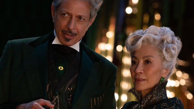 Jeff Goldblum as The Wizard of Oz and Michelle Yeoh as Madame Morrible in "Wicked: For Good"