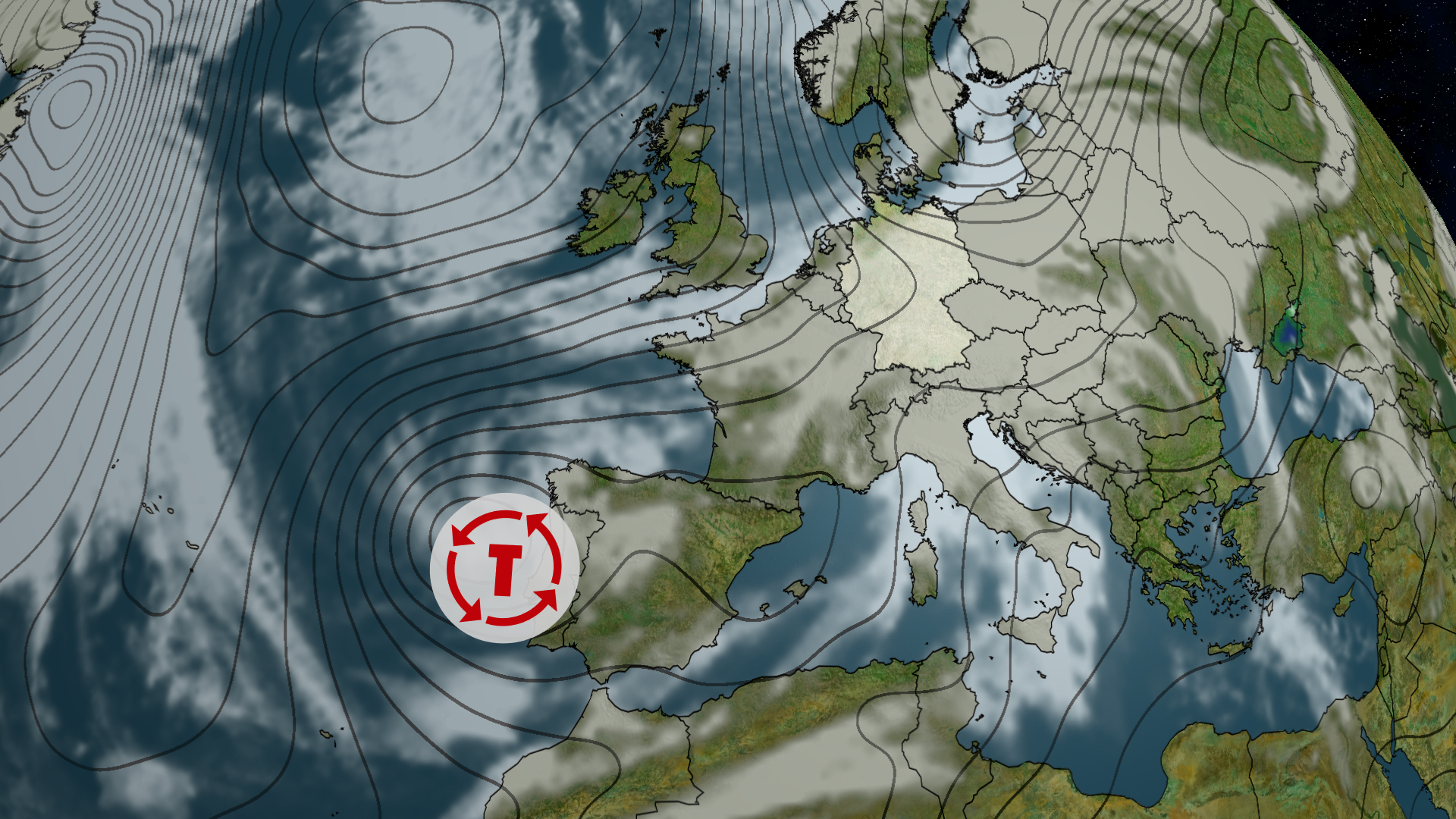 Sturm Pepe zieht auf Europa zu und trifft mit massiven Regenf&auml;llen auf Portugal und Spanien.