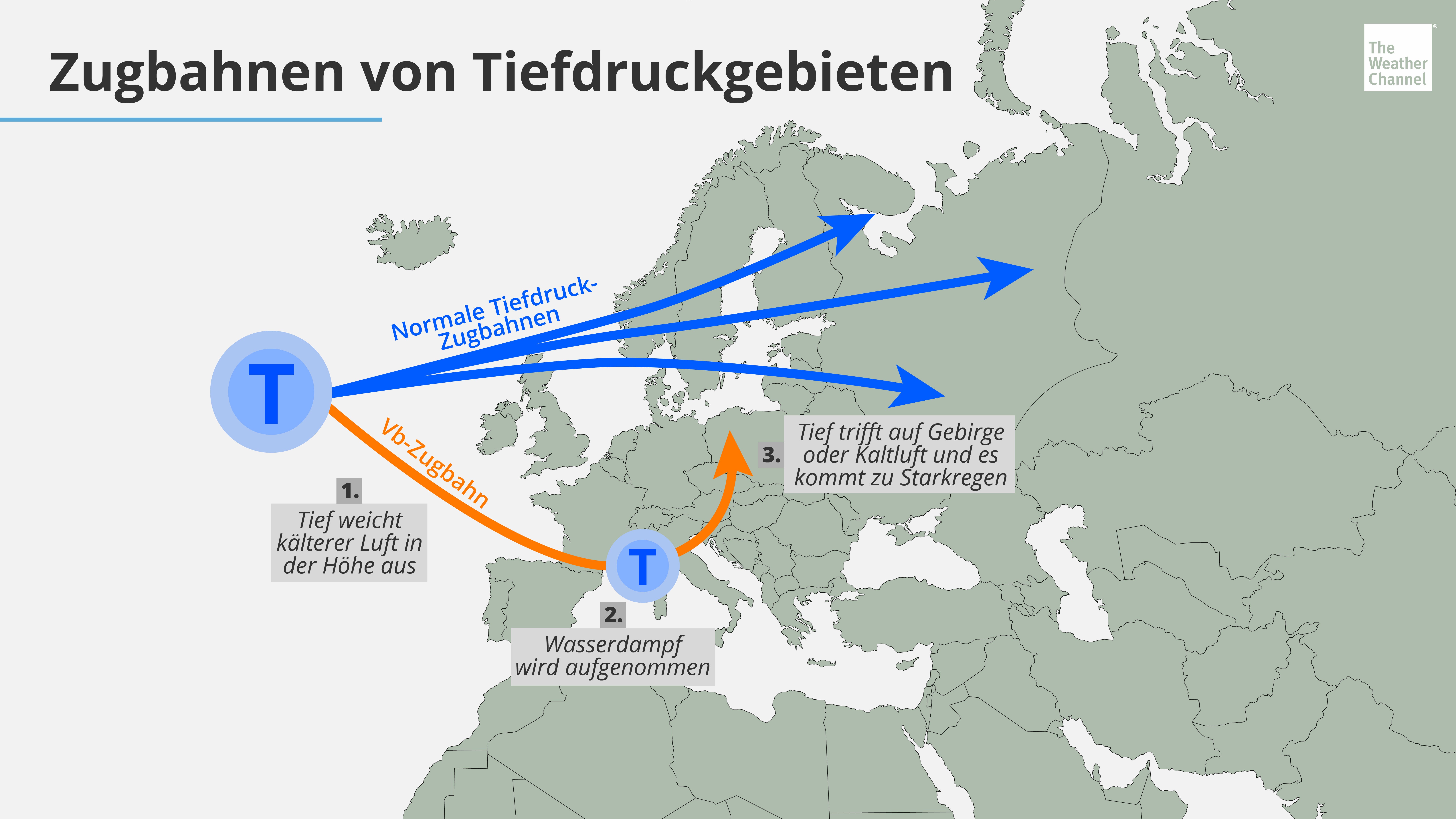 Durch ein Vb-Tief kann es in Deutschland zu starken Niederschl&auml;gen kommen - in Form von Regen oder auch Schnee.