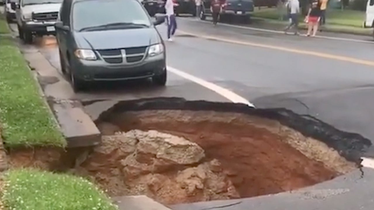 Car Swallowed By Sinkhole In Virginia The Weather Channel