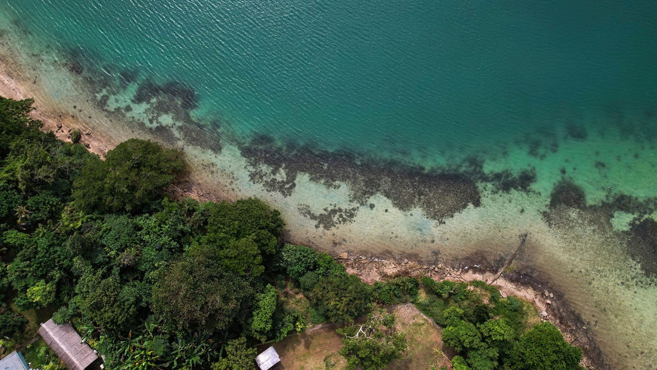 The coastline of Efate Island, Vanuatu, is visible on July 19, 2025. (AP Photo/Annika Hammerschlag, File)