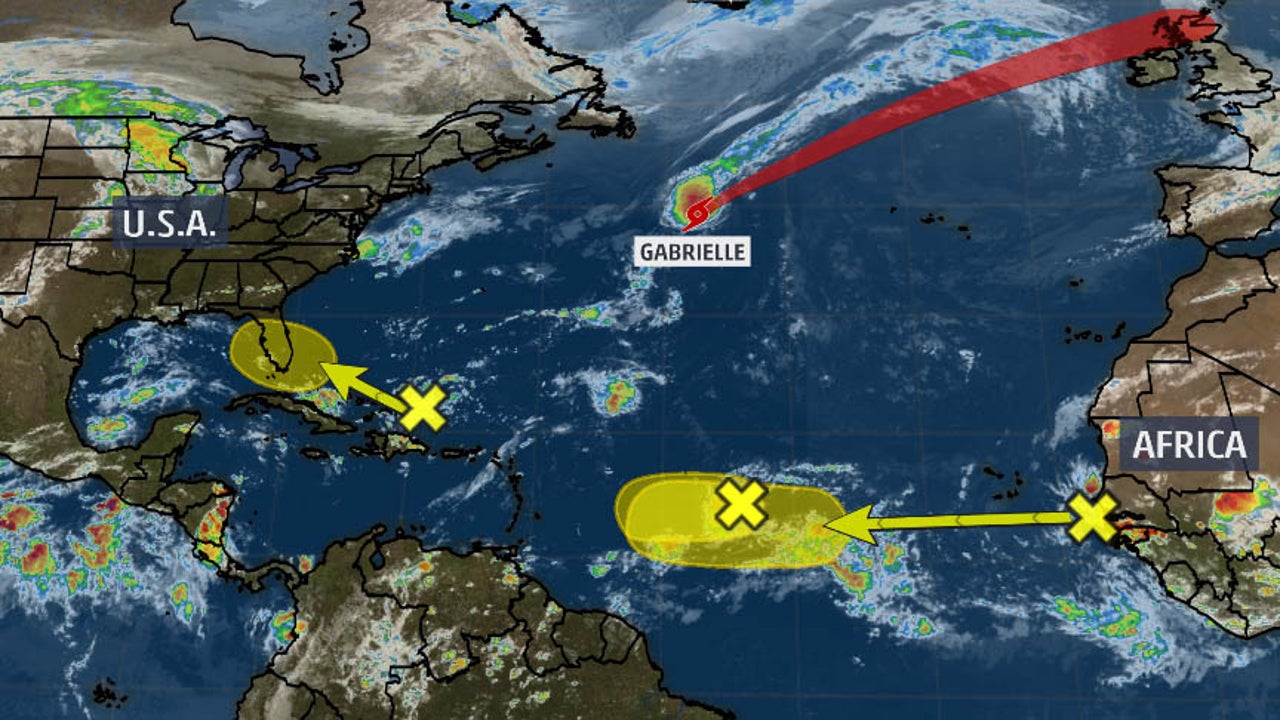 Tropical Storm Gabrielle and 3 Other Areas We're Watching in the Atlantic