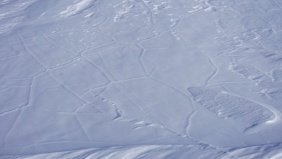 Thermal cracks in the Megadunes snow surface