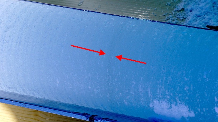 Volcanic ash layer trapped in an ice core