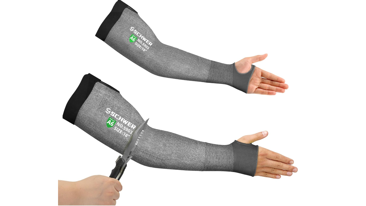 Schwer AIR-SKIN ANSI A6 Cut Resistant Arm Sleeves for Gardening