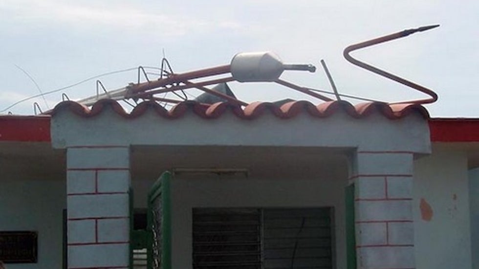 The anemometer that measured the 211.7-mph gust at a site in Cuba during Hurricane Gustav in 2008