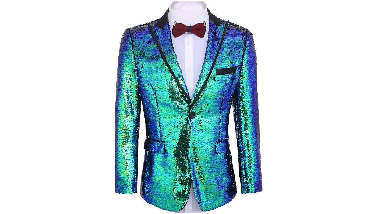 COOFANDY Mens Sequin Blazer