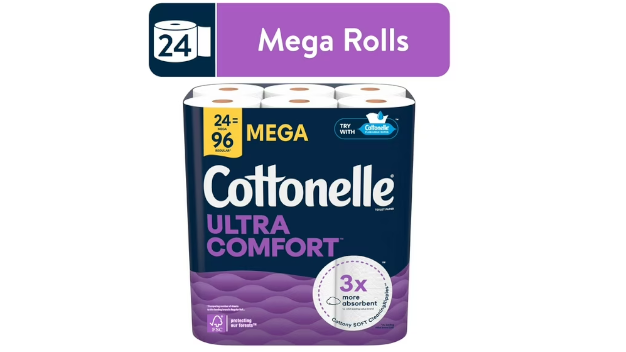 Cottonelle Ultra Comfort Toilet Paper, Soft Toilet Tissue, 24 Mega Rolls