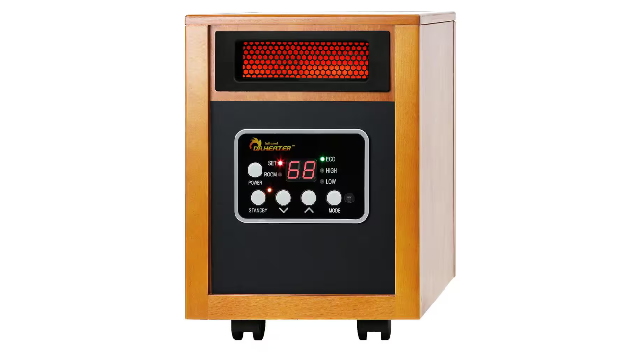 Dr Infrared Heater Original 1500-Watt Infrared Portable Space Heater with Dual Heating System