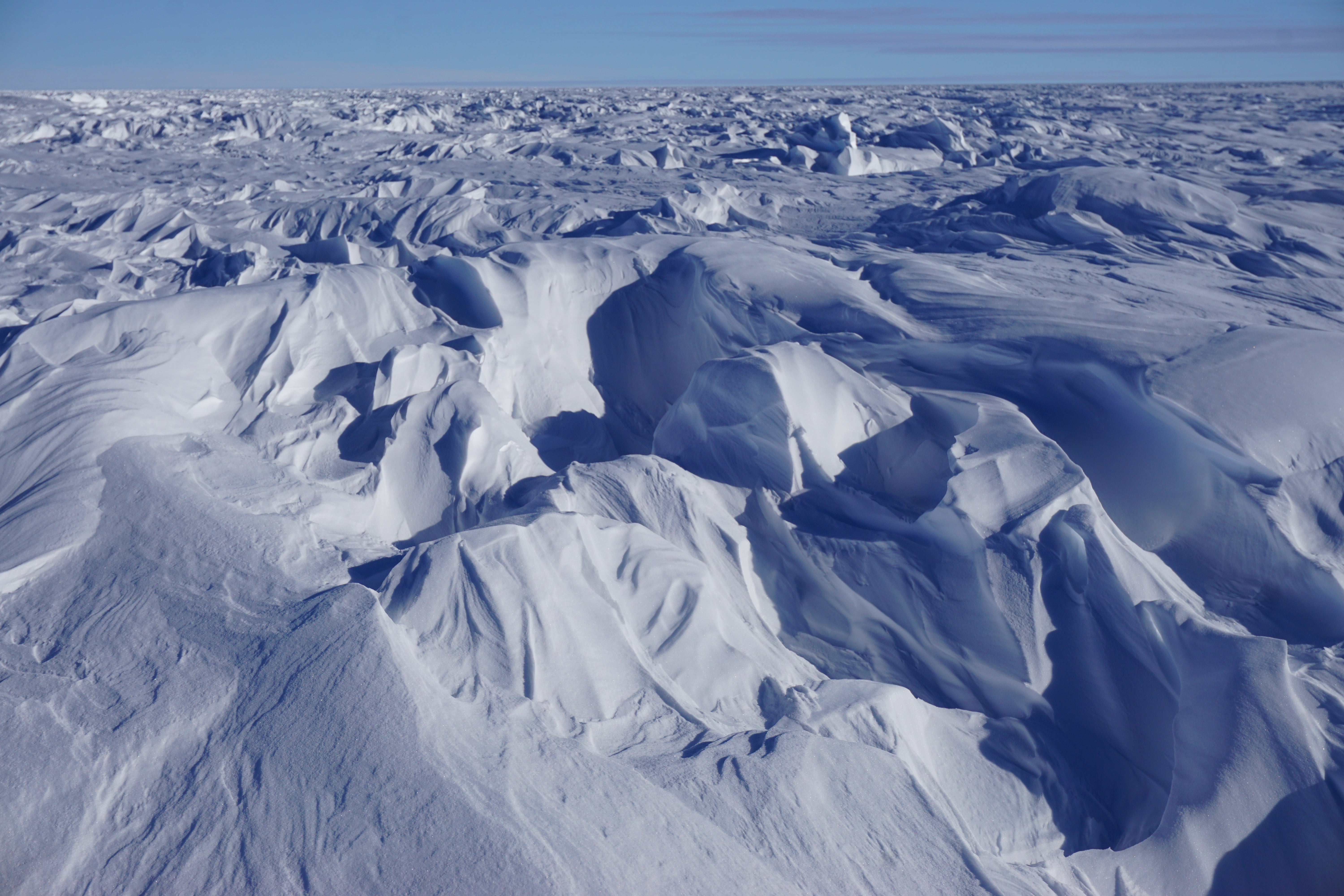 Irregularities on Antarctic Ice Sheet