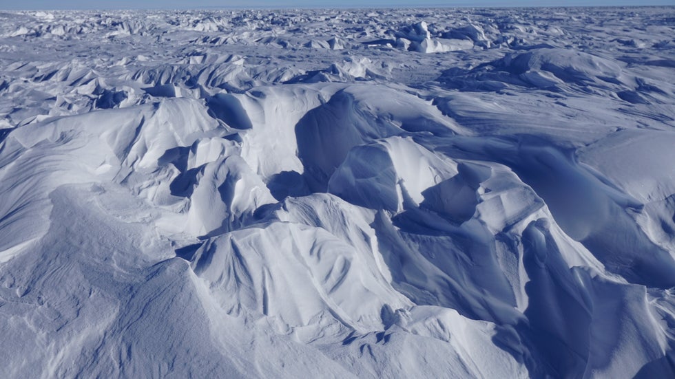 Irregularities on Antarctic Ice Sheet