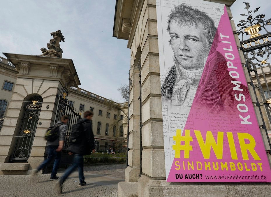 Exhibit at Humboldt University on 250th birthday of Alexander von Humboldt, 2019