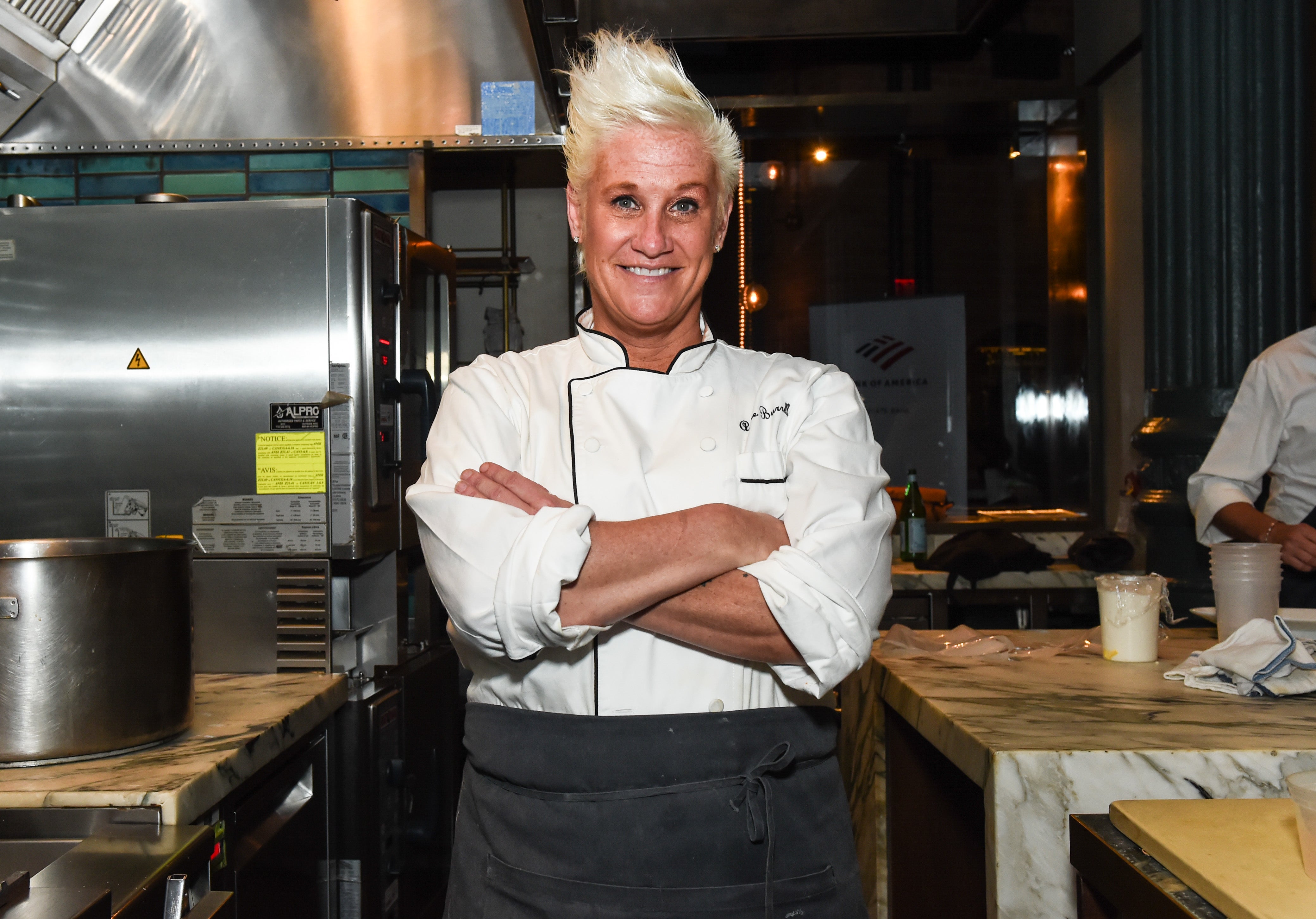 NEW YORK, NEW YORK - OCTOBER 10: Chef Anne Burrell poses during the Food Network & Cooking Channel New York City Wine & Food Festival presented by Capital One - Dinner with Anne Burrell and Marc Murphy part of the Bank of America Dinner Series at Chefs Club on October 10, 2019 in New York City. (Photo by Daniel Zuchnik/Getty Images for NYCWFF)