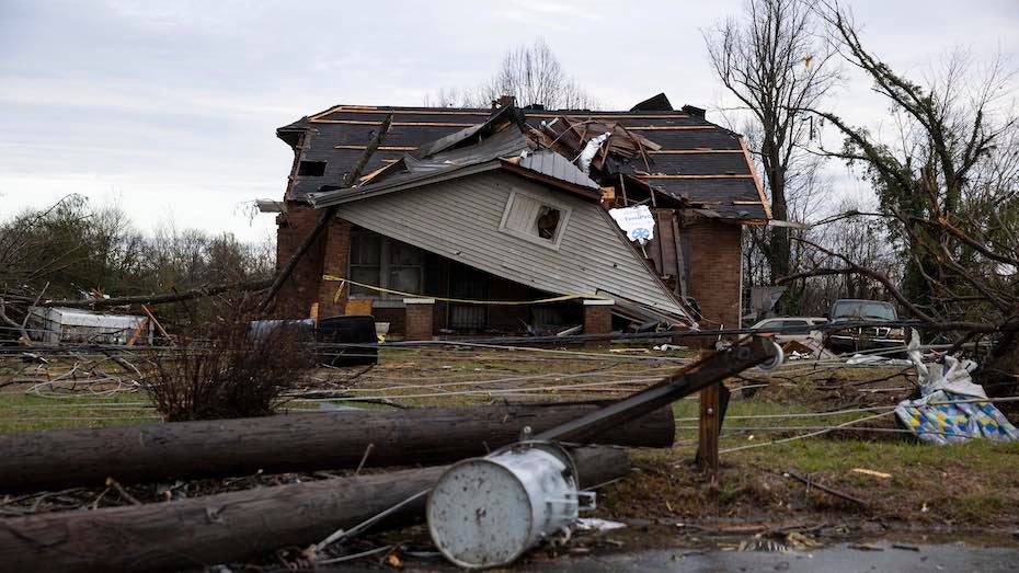 Home destroyed by tornado in Cookeville, TN, 3/3/20