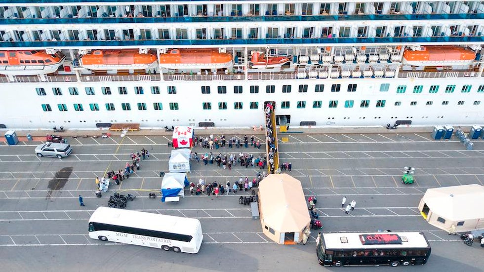 Canadian passengers leave Grand Princess cruise ship, 3/9/20