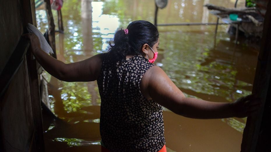 Flooding in Tecoh, Yucatan, Mexico, associated with TS Cristobal on 6/3/20