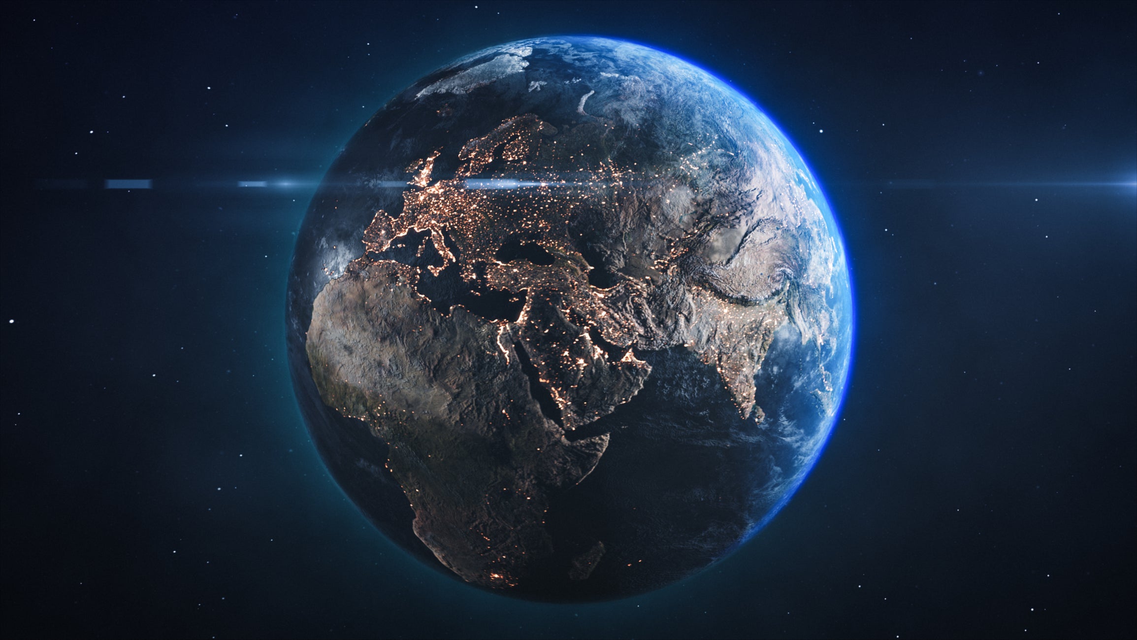 Planet Earth Satellite View. 
Maps from NASA: https://visibleearth.nasa.gov/images/144875/earth-at-night-black-marble-2012-color-maps-v2