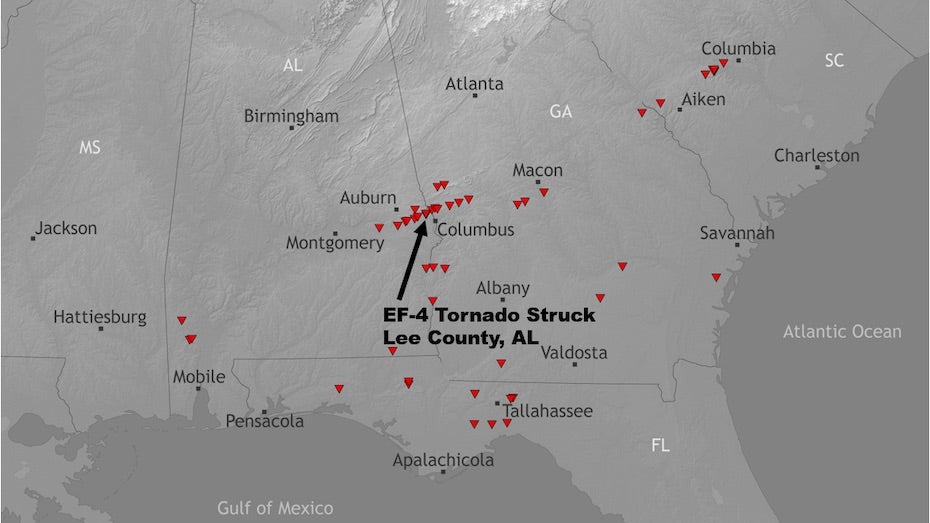 Preliminary tornado reports for March 3, 2019