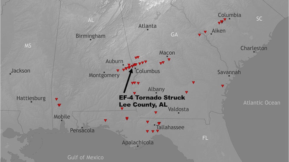 Preliminary tornado reports for March 3, 2019