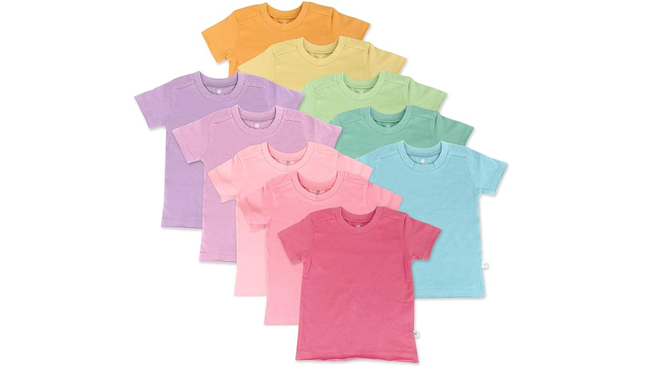 HonestBaby Short Sleeve T-shirts (Unisex, 10-Pack)