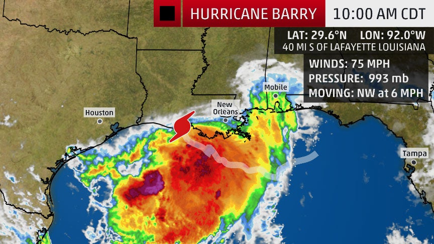 Barry, Now a Hurricane, Expected to Make Landfall in Louisiana in Next