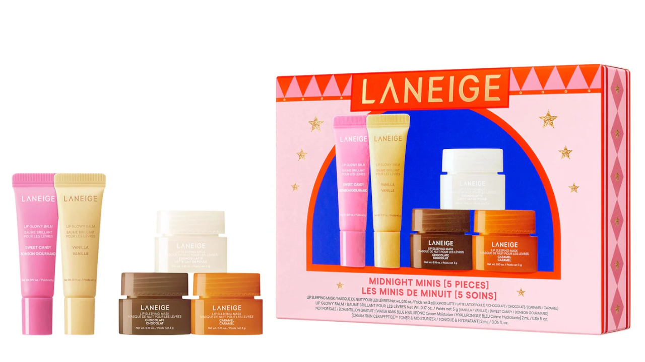 LANEIGE  Midnight Minis Lip Glowy Balm and Lip Sleeping Mask Gift Set