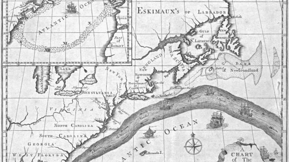 Map of Gulf Stream produced by Benjamin Franklin