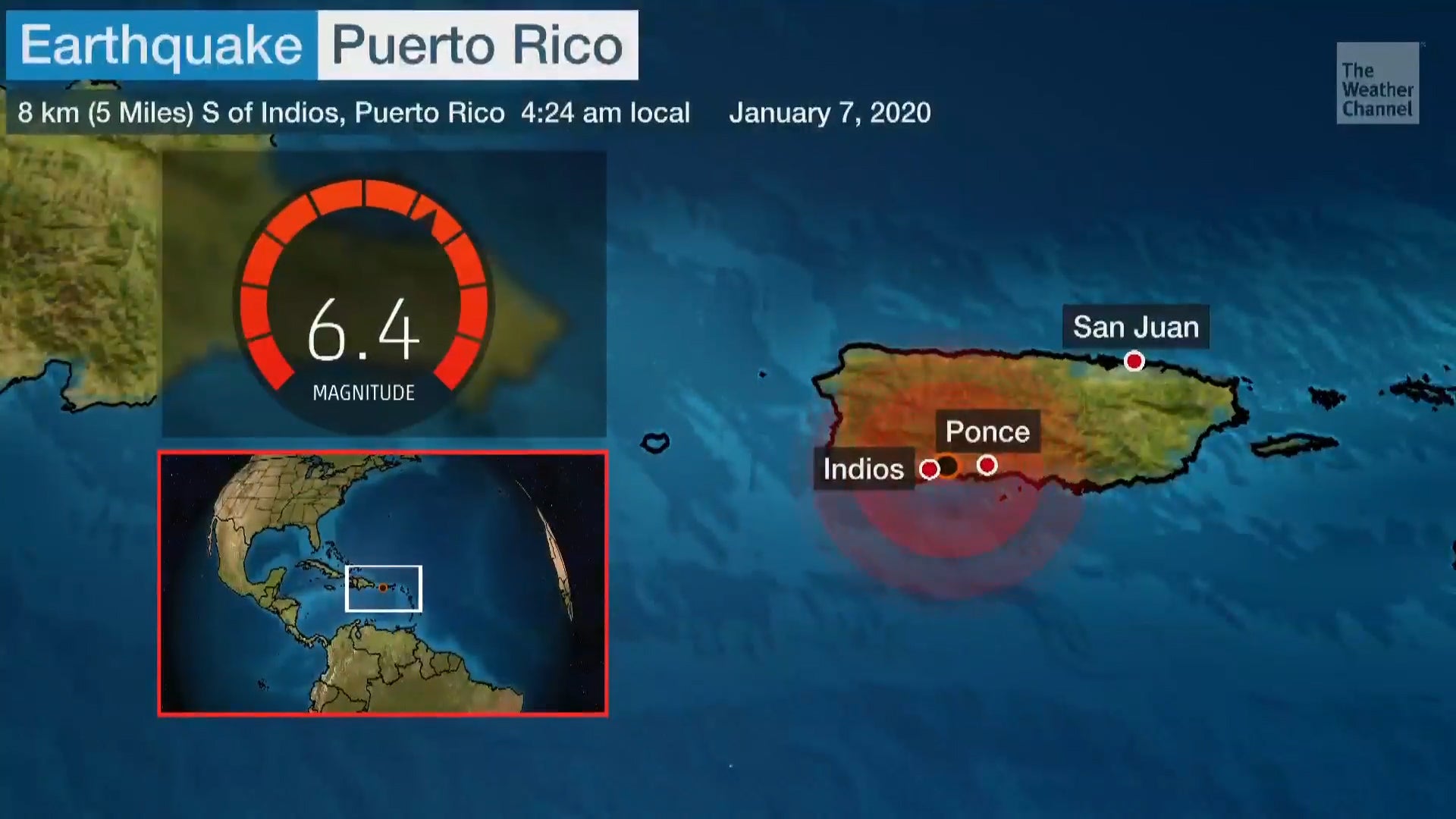 Where was the earthquake in puerto rico today