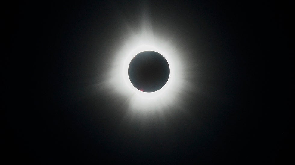GLOVER, VT - April 9: The solar eclipse at the Bread and Puppet Theater. (Photo by Erin Clark/The Boston Globe via Getty Images)