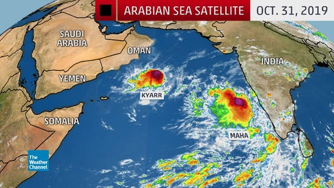 Two Arabian Sea Tropical Cyclones At Once Kyarr And Maha A First