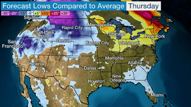 arctic cold timing departures