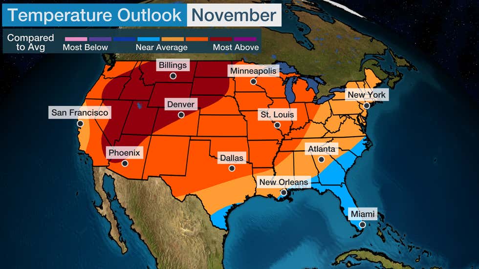 November Temperature Outlook For The United States | Weather.com