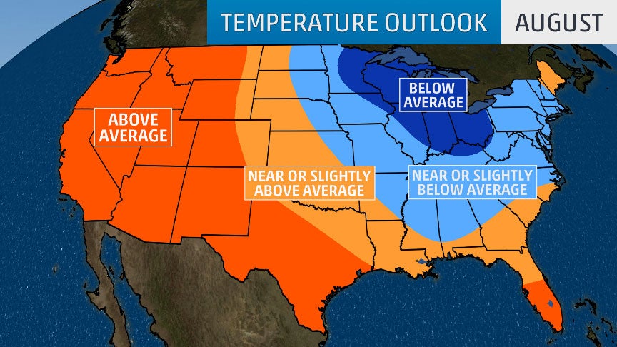 Here's What You Can Expect For Temperatures and Precipitation the Rest