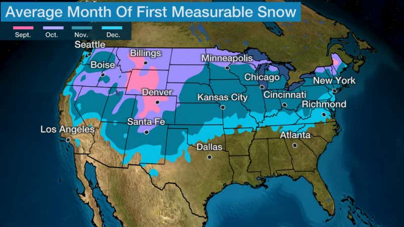 Here's When The First Accumulating Snow Of The Season Typically Arrives ...