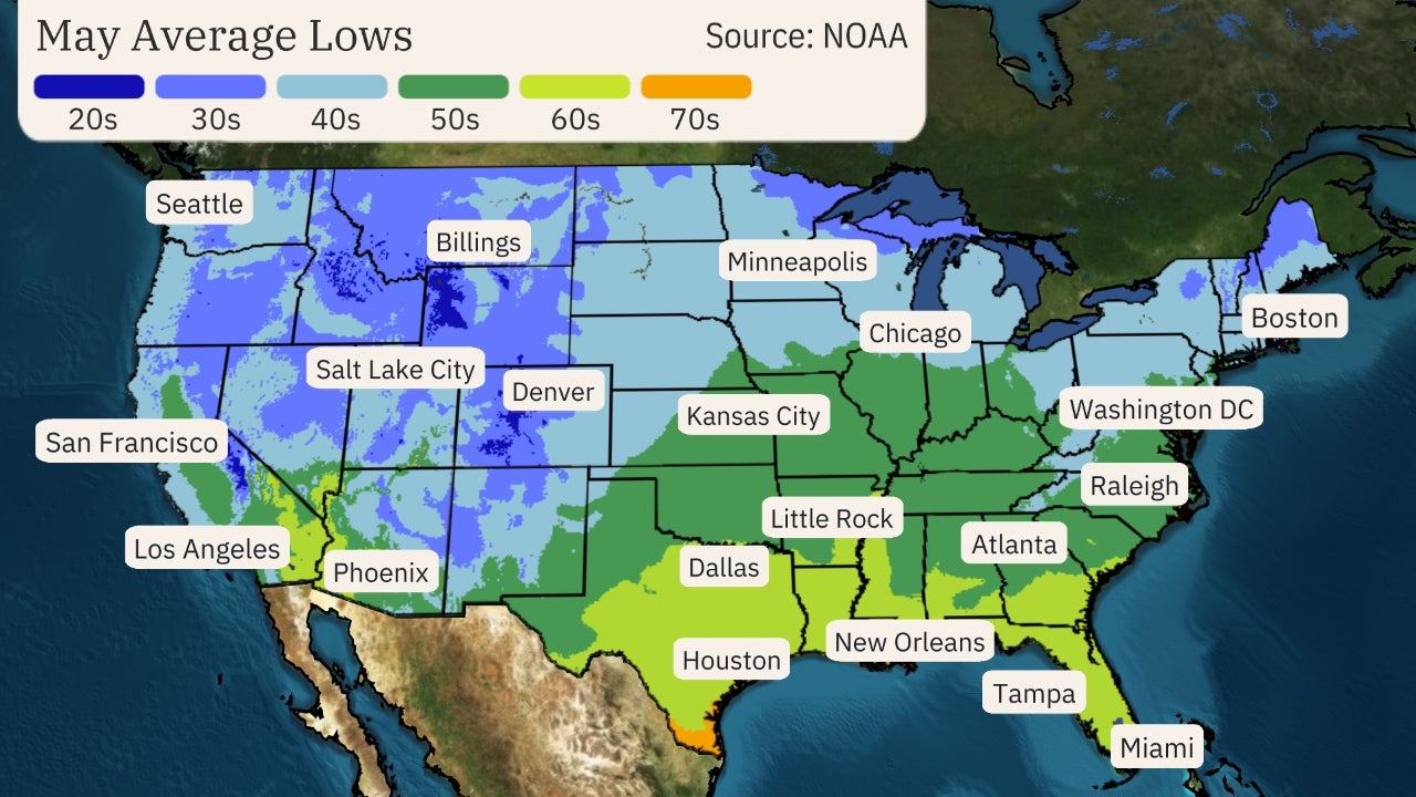May average low temperatures.