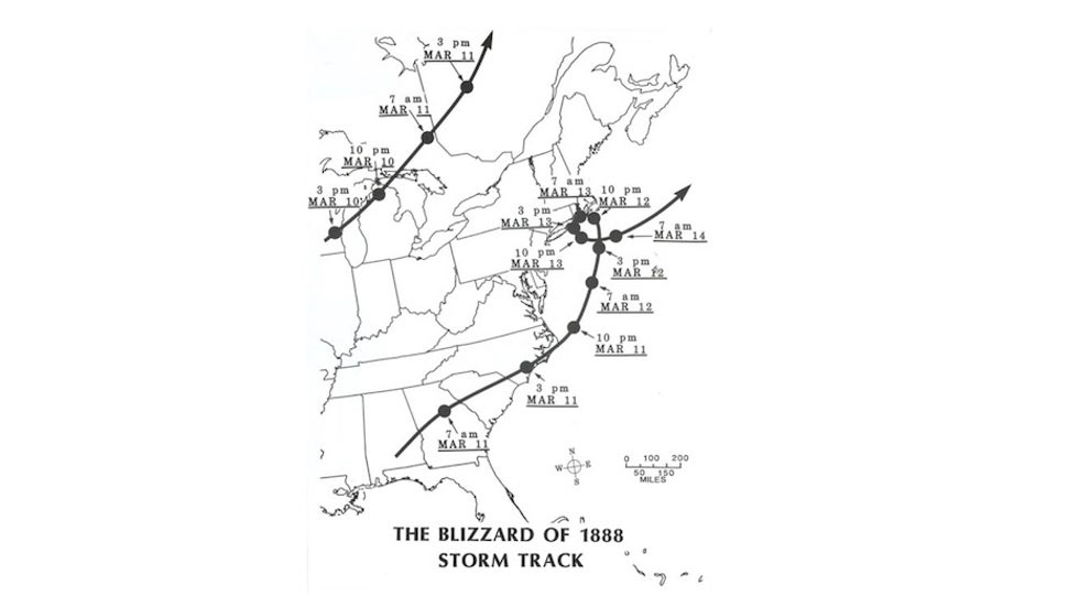 Track of Blizzard of March 1888