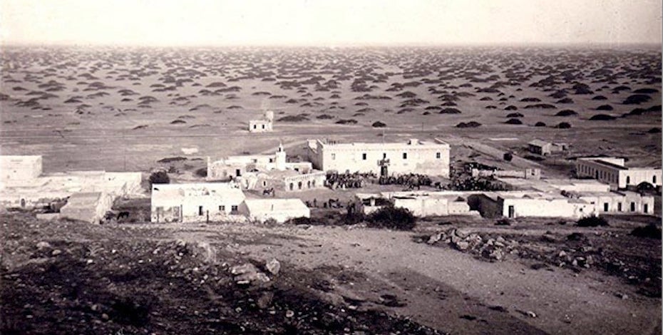 A 1923 photo of the trading post in Al Azizia, Libya