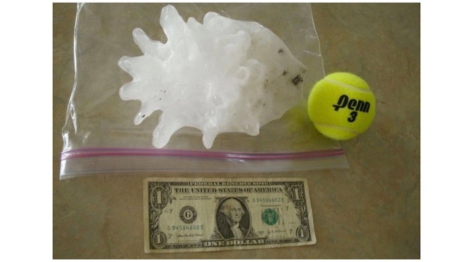 Wichitas monster hailstone of 9/15/10
