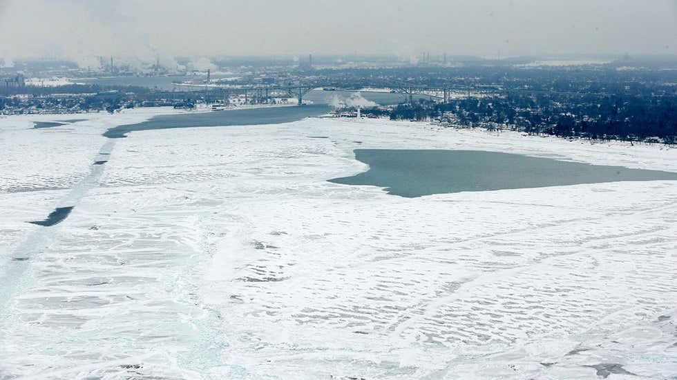 Plane Makes Emergency Landing On Frozen Lake Huron in Northern Michigan